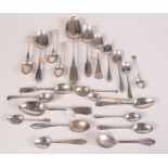 Various silver spoons including silver coloured metal. 508g.