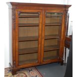 A Victorian oak glazed bookcase,