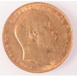 An Edward VII sovereign dated 1907, extremely fine.