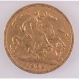 An Edward VII half sovereign dated 1902, extremely fine.