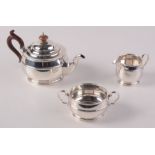 A three piece silver tea service by Mappin & Webb, Birmingham 1929. 21oz.