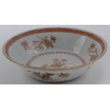 A Japanese Kutani shallow bowl, the interior with gilt floral sprays,