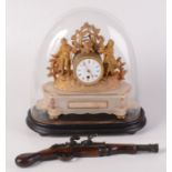 A French gilt metal mantel clock,