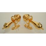 A quantity of gold plated wall lights, comprising thirty two, height 25.5cm, width 21.