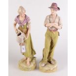 A pair of late 19th century Royal Dux figures,