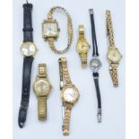 A ladies Omega gold plated wristwatch with 245 calibre movement no.