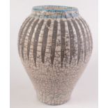 A Simon Leach Studio Pottery baluster vase, crackle glaze decoration, potter's mark to base,