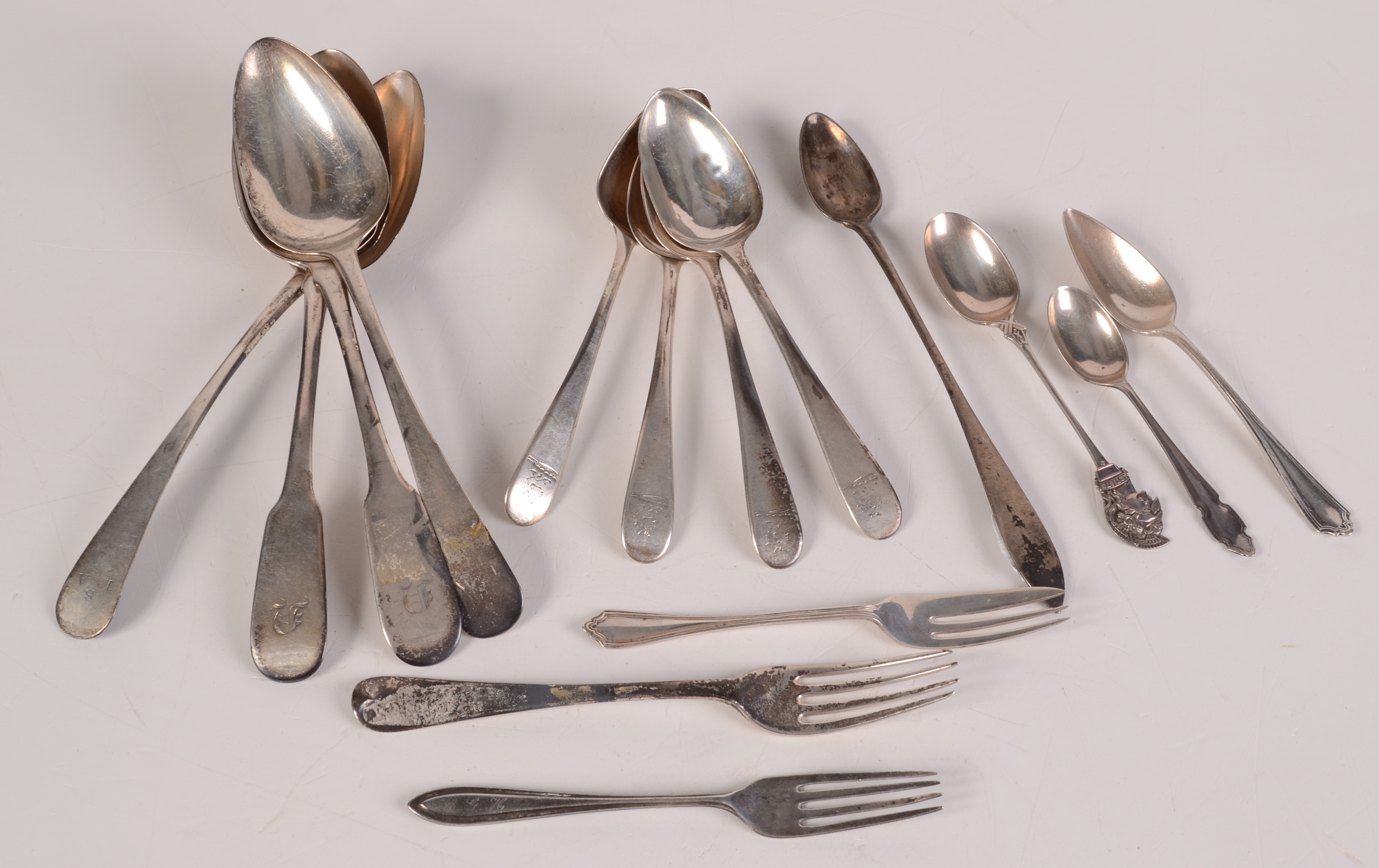 A set of four George III silver desert spoons,