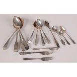 A set of four George III silver desert spoons,