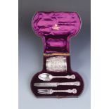 A fine silver travelling set retailed by Hunt & Roskell late Store & Mortimer,