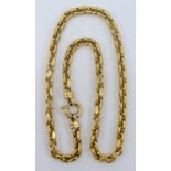 An 18ct gold belcher link chain, 26.7g.