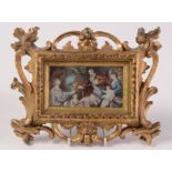 A 17th/18th century miniature on ivory 'The Adoration of the Magi', 6.2 x 11.
