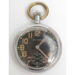 A Waltham 16s military pocket watch the 9 jewel movement numbered 31596737 in nickle plated case