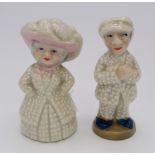 A Wade porcelain pearly king and queen, height 6.5cm.
