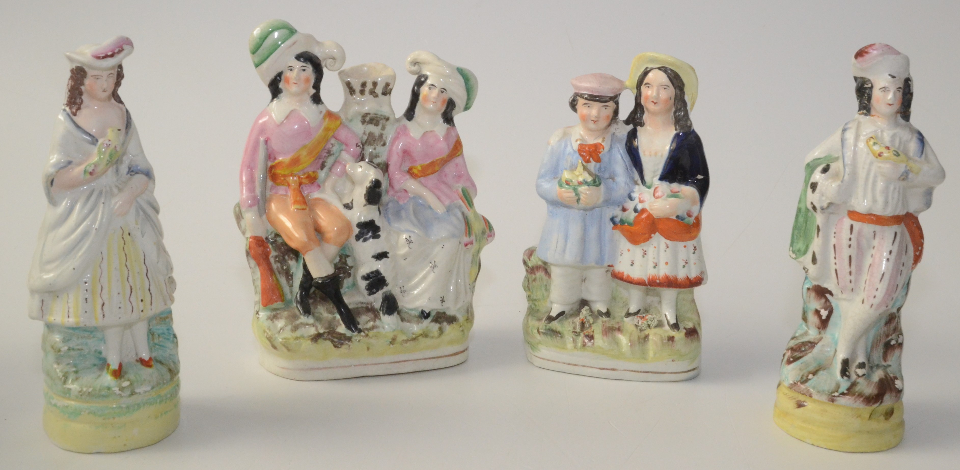 A Victorian Staffordshire pottery group entitled Minstrels, height 26cm, - Image 2 of 3