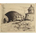 JOHN G PLATT The Archway Etching Signed and inscribed Plate size 16.5 x 20.