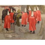 RICHARD PLATT Horse guards circa 1953 Three colour lithograph Signed and inscribed by the artists