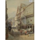 ALFRED LEYMANN Figures In A Dartmouth Street Watercolour Signed 50 x 37 cm