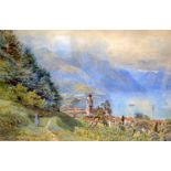 WILLIAM SNELL MORRISH Bellagio From Under Serbellanni Watercolour Signed and Inscribed 34 x 50.