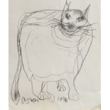 JULIAN DYSON Cat Pencil drawing Signed and dated '98 29 x 21cm