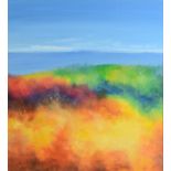 AMANDA HOSKIN Bright Colours Zennor Signed Inscribed on the back 2001 58 x 53 cm