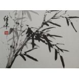 JI PING Bamboo Watercolour Signed with red seal mark 34 x 40 cm