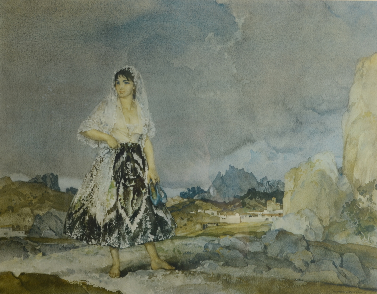 WILLIAM RUSSELL FLINT Rosalba Print Signed Image size 44 x 57cm