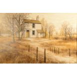 KATHLEEN CADDICK Rural Cottage Oil on board Monogrammed 50 x 76cm