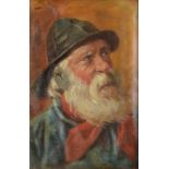 Portrait of a Fisherman Oil on canvas Indistinctly signed 16 x 11 cm