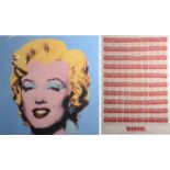 ANDY WARHOL One Hundred Cans Poster 89 x 65 cm Plus a Marilyn print 65 x 65 cm Condition