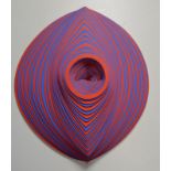 Blue and red strata Sculpture 62 x 50cm,