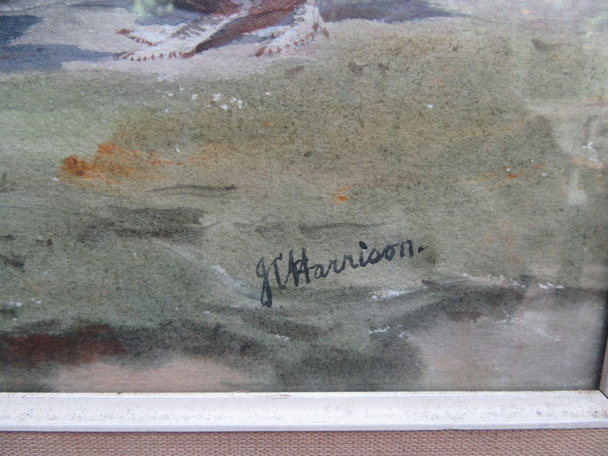 JOHN CYRIL HARRISON The Burn Grouse and Roe deer Watercolour Signed Gallery label on the back 55 x - Image 6 of 10