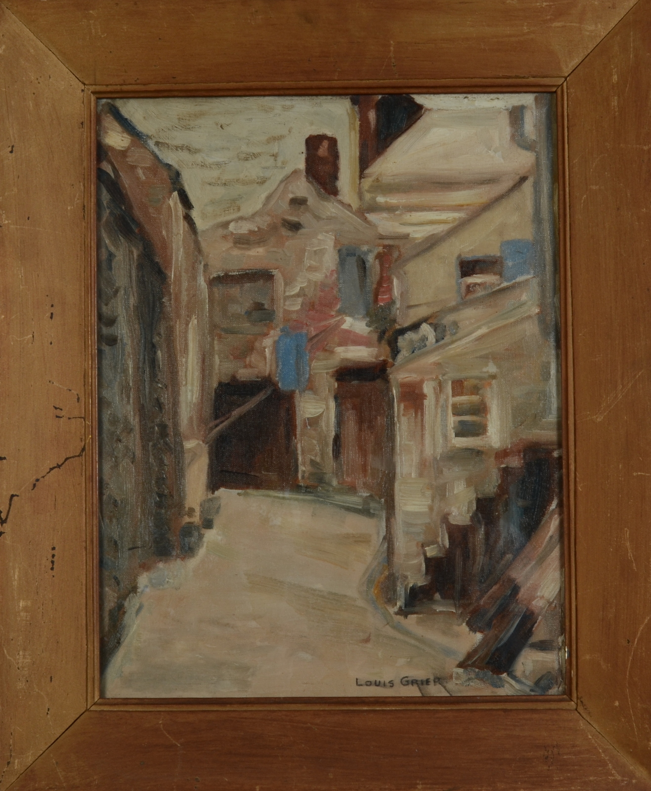 LOUIS MONRO GRIER A Street View Oil on canvas Signed 46 x 36 cm - Image 2 of 3