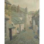 MARION FRANCES HORN Old St Ives Oil on canvas Indistinctly signed Labels on the back 77 x 61 cm