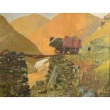 PAT CLEARY Derelict Mining Area Oil on board Signed 60 x 78 cm