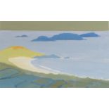 BARRIE BRAY Sun in the Cove - Eastern Isles St Martins Gouache Monogrammed Signed and inscribed