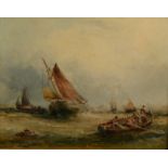 WILLIAM EDWARD WEBB Shipping Oil on panel Signed 19 x 24.