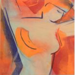 MARY STORK Nude figure Mixed media Signed and dated '98 Inscribed to the back 30 x 29.