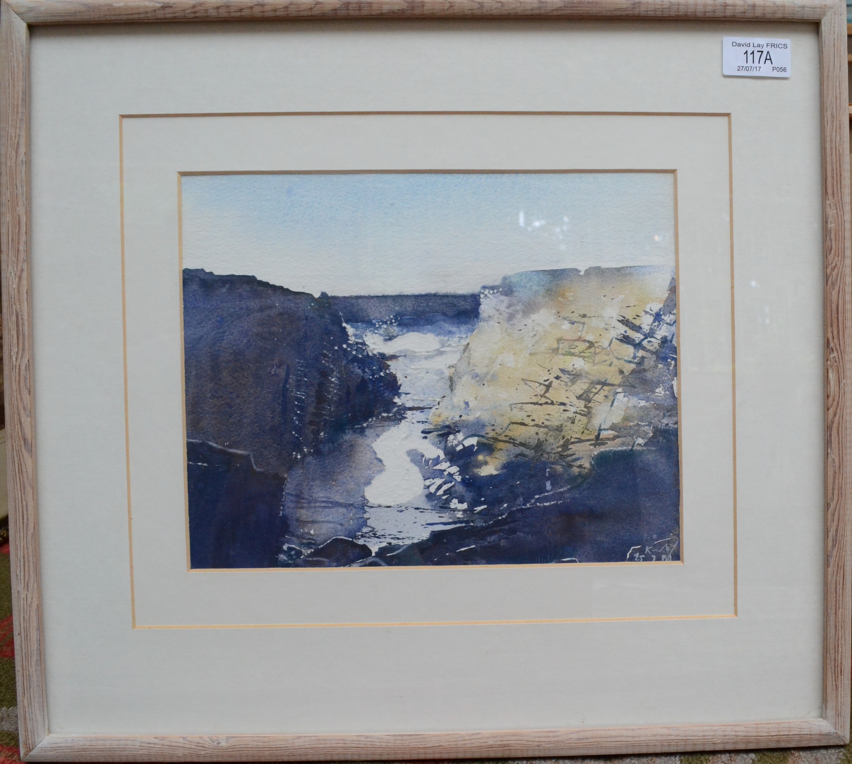 KURT JACKSON Porthledden Mixed media Signed and indistincly dated further signed and dated 91 to - Image 2 of 2