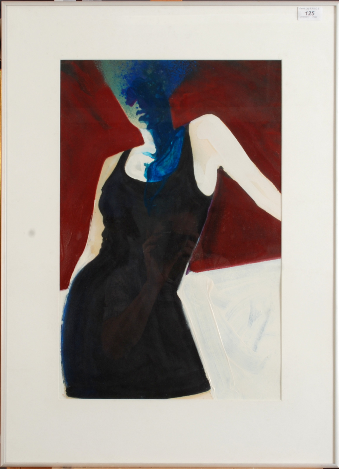 LAR CANN Fallen Angel: Figure in a Black Dress Mixed media on paper Inscribed on the back 1991 53 x - Image 2 of 2