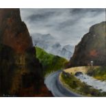 DAVID SHANAHAN Llanberis Pass Oil on canvas Signed Inscribed to the back 49 x 58cm
