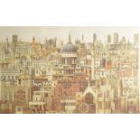 ANDREW INGAMELLS Cityscape of London Lithograph Signed and numbered 560/1000 40 x 62 cm