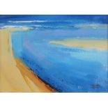 BARRIE BRAY Hayle sandbar Gouache Monogrammed Signed and inscribed to the back 12 x 17cm The