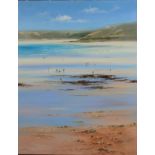 RICHARD BLOWEY Sennen beach Oil on canvas Signed 90 x 70cm