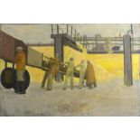 RICHARD PLATT Sulphur Mine Oil on canvas Signed 60.