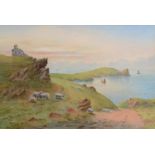 JAMES ELLIOTT Huer's Hut Newquay Watercolour Signed and inscribed 34.