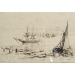 FRANCIS SEYMOUR HADEN Shipping Etching Signed and dated 1870 to the plate Plate size 14 x 21cm