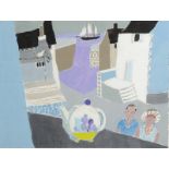 HEATHER BRAY The Teapot Gouache Signed Inscribed to the back 24 x 32cm The Bray family have