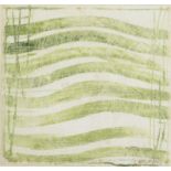 SANDRA BLOW RA Green composition Mixed media Signed and dated '96 15 x 16cm