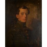 Mid 19th century portrait of a young officer Oil on canvas 62 x 49cm